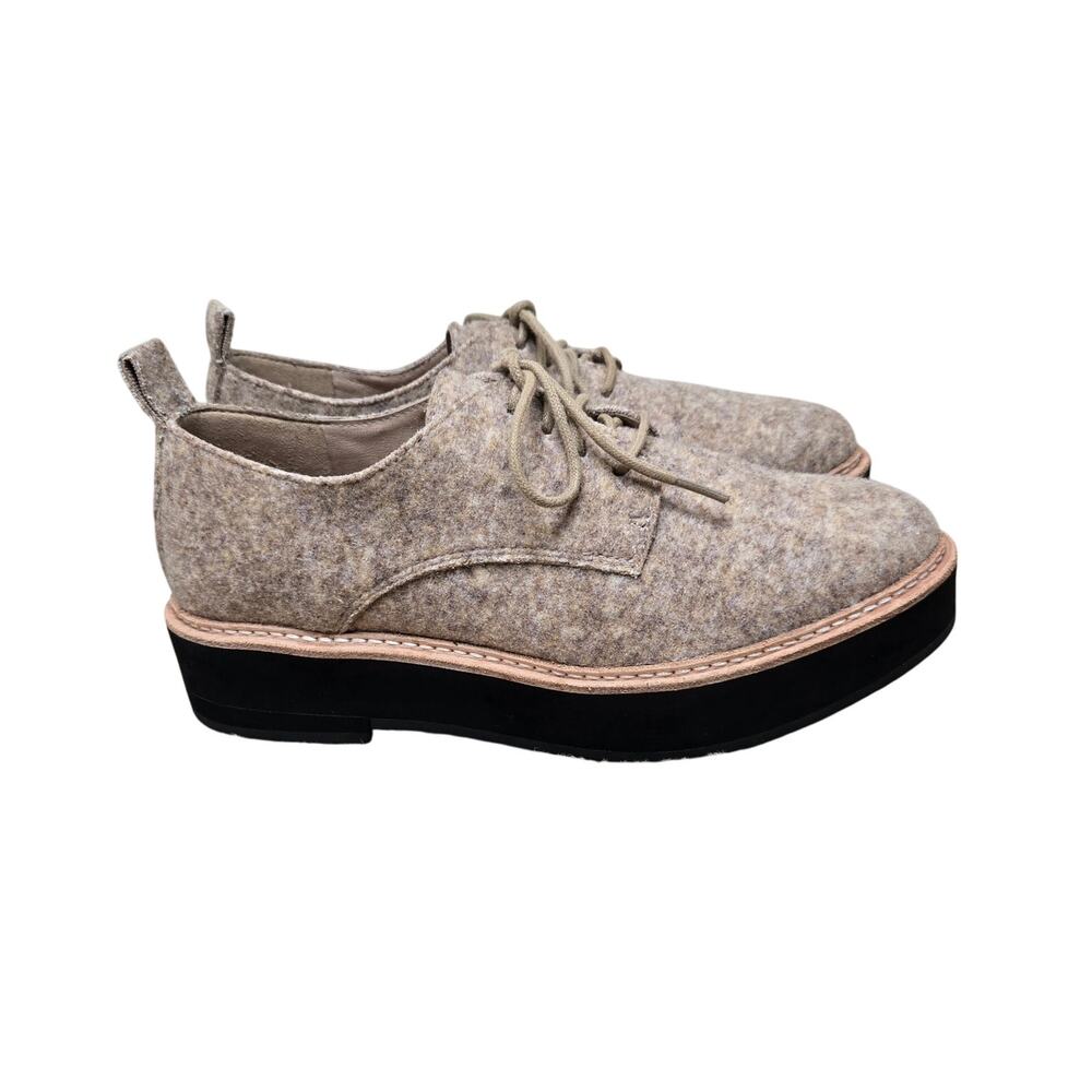 EILEEN FISHER Nims Platform Oxford In Felt Tan Size 7